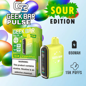 NEW Geek Bar Pulse Sour Edition 15,000 Puff Disposable