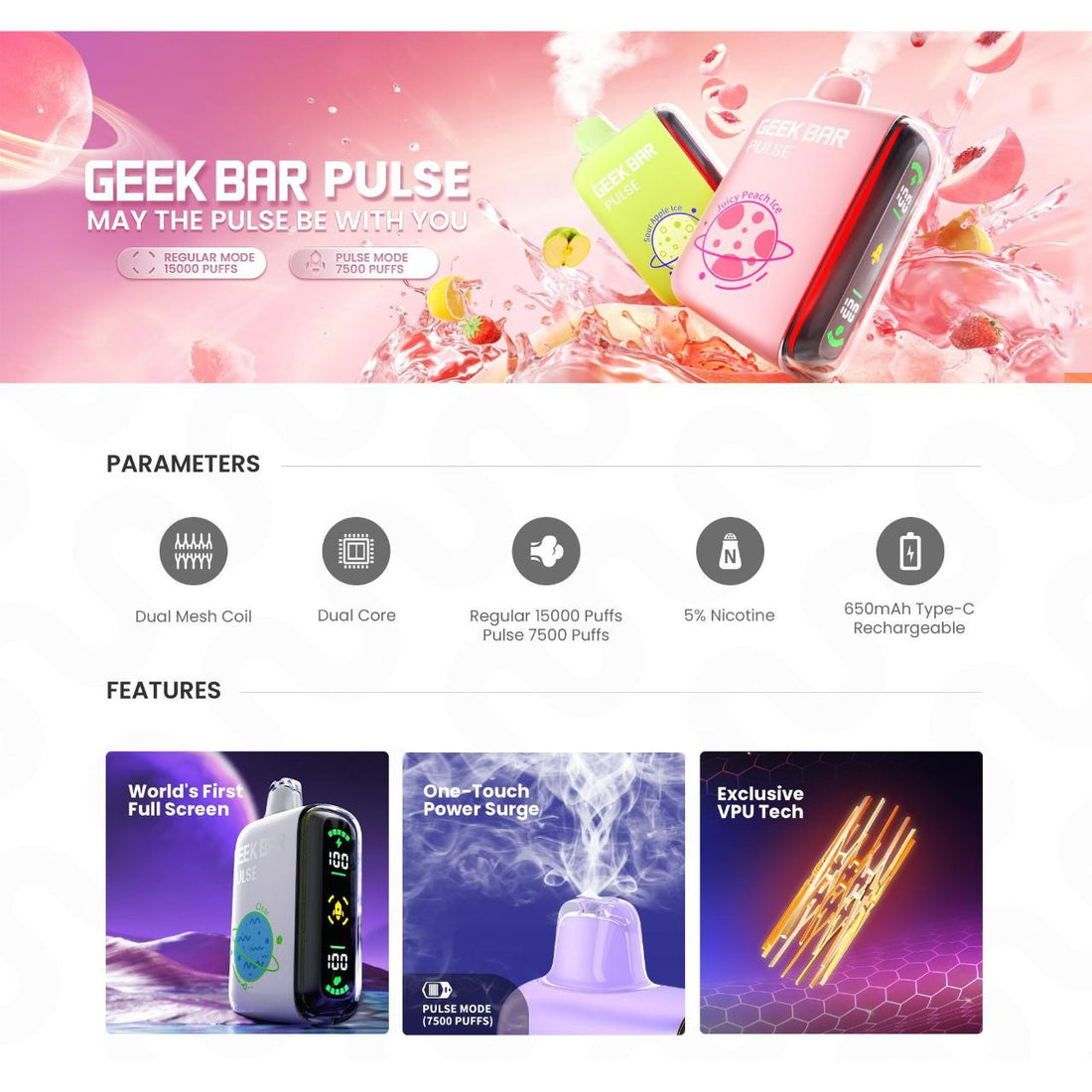 Geek Vape Pulse 15,000 Puff Disposable